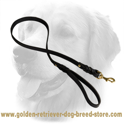 Handmade Leather Golden Retriever Leash Braided