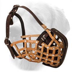 Leather Muzzle with Soft Thick Felt Nose Padding