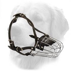 Wire Basket Metal Cage Muzzle with Nappa Padding