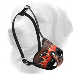Flamed Leather Golden Retriever Muzzle